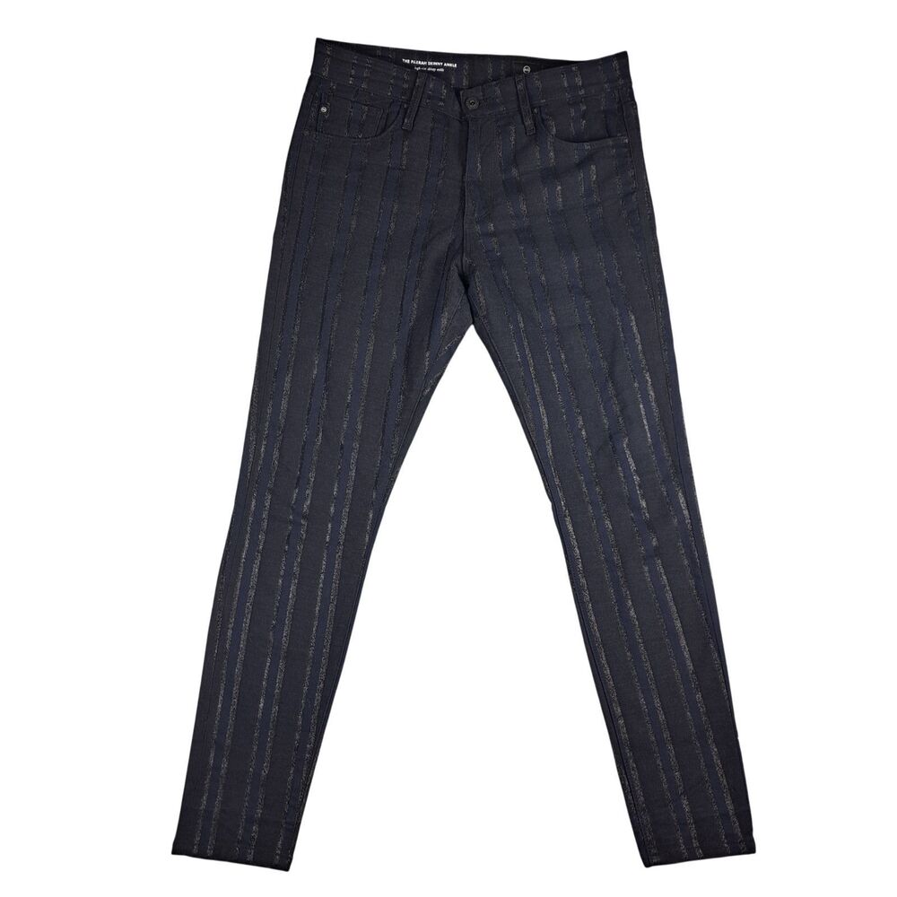 Adriano Goldschmied Jeans Womens 29R The Farrah Skinny Ankle Striped Sparkle